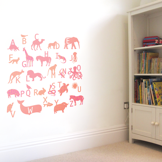 ABC Animal Wall Stickers - Patterned