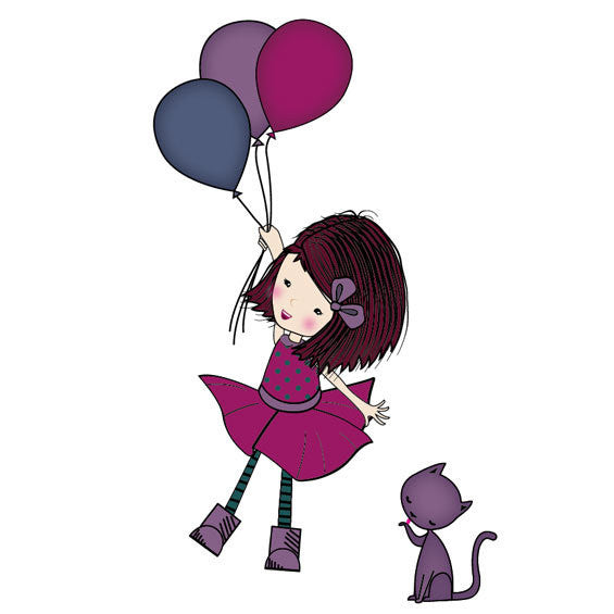 Balloon Girl Wall Sticker facing left