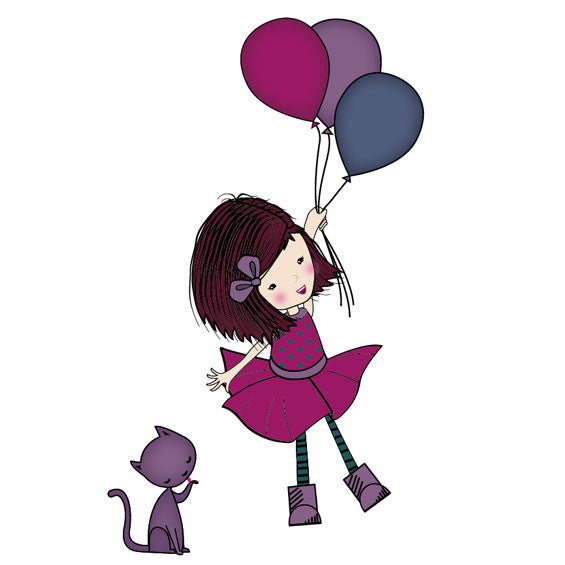 Balloon Girl Wall Sticker