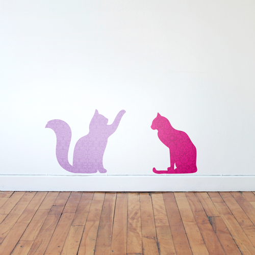 Cat Playing & Sitting Wall Sticker