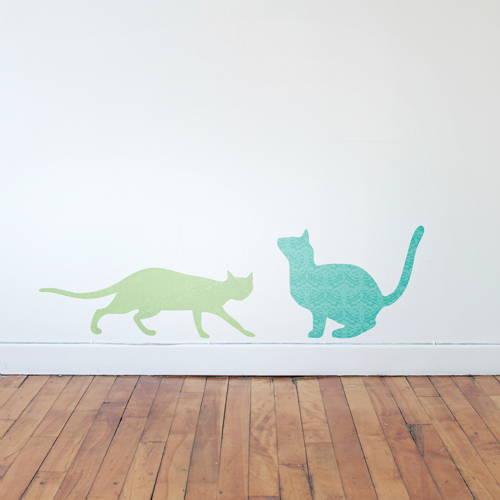 Cats Jumping and Stalking Wall Stickers