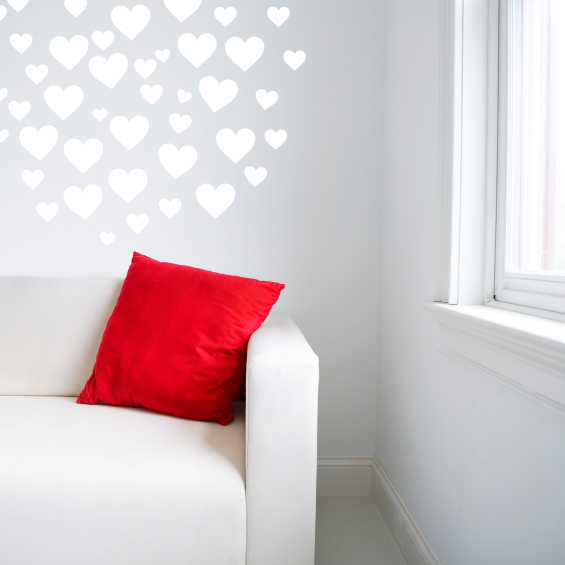 Heart wall stickers