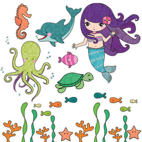 Mermaid Under the Sea Wall Stickers