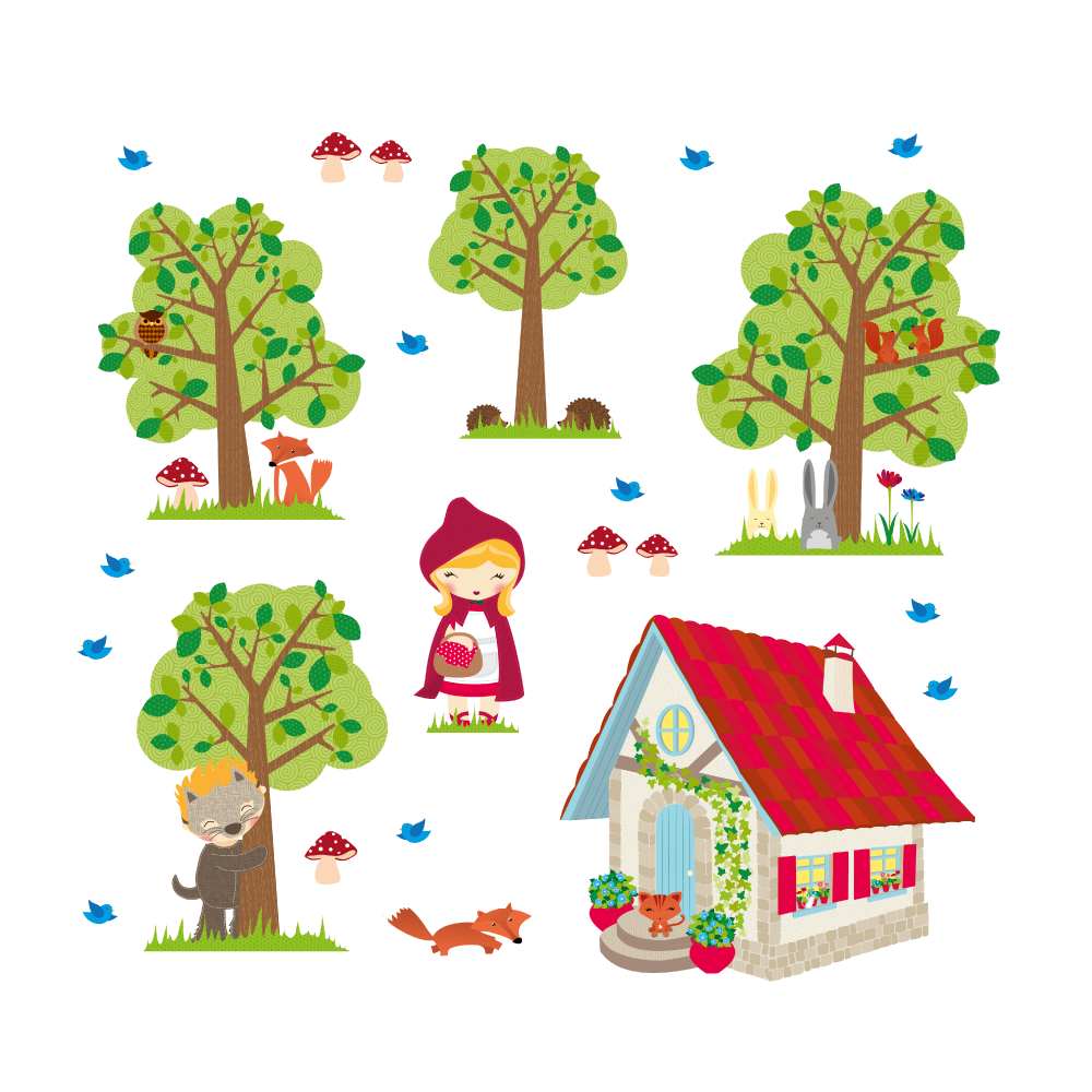 Red Riding Hood Wall Stickers