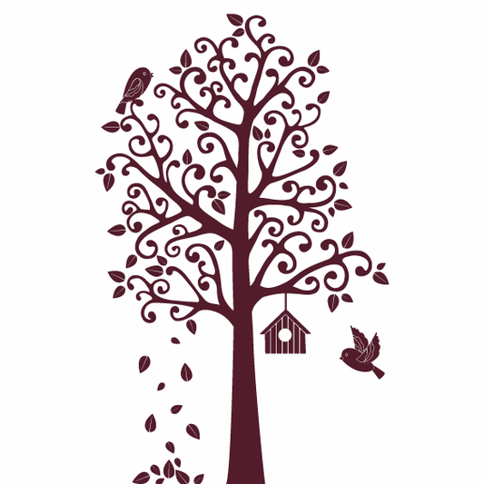 Tree and Bird House Wall Sticker