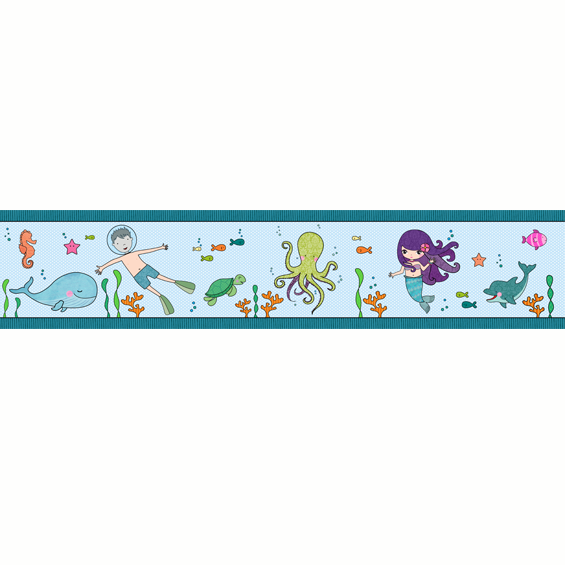 Under Water Border Vinyl Sticker